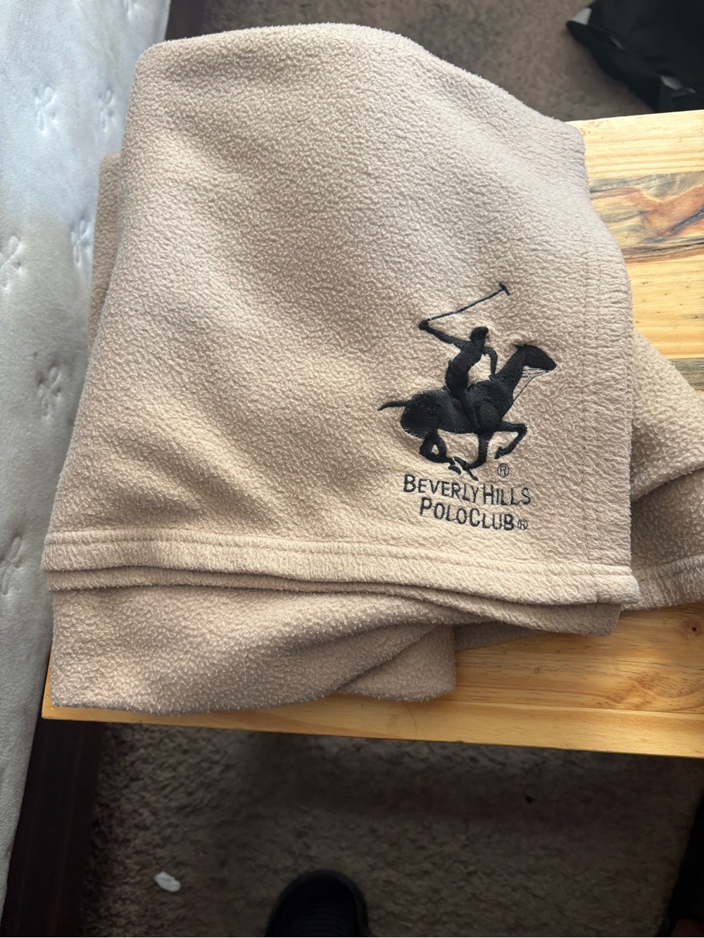 Beverly Hills Polo Club Kids Tan Fleece Throw